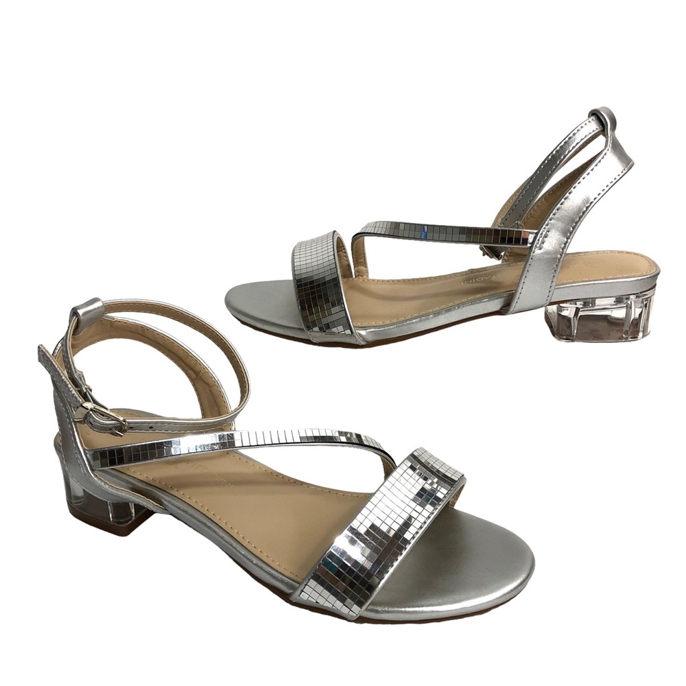 ADRIENNE VITTADINI Shoes Silver Formal Dress Sandals Size 3
